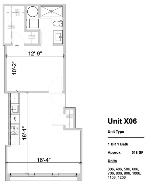 X06 - 1 Bed 1 Bath